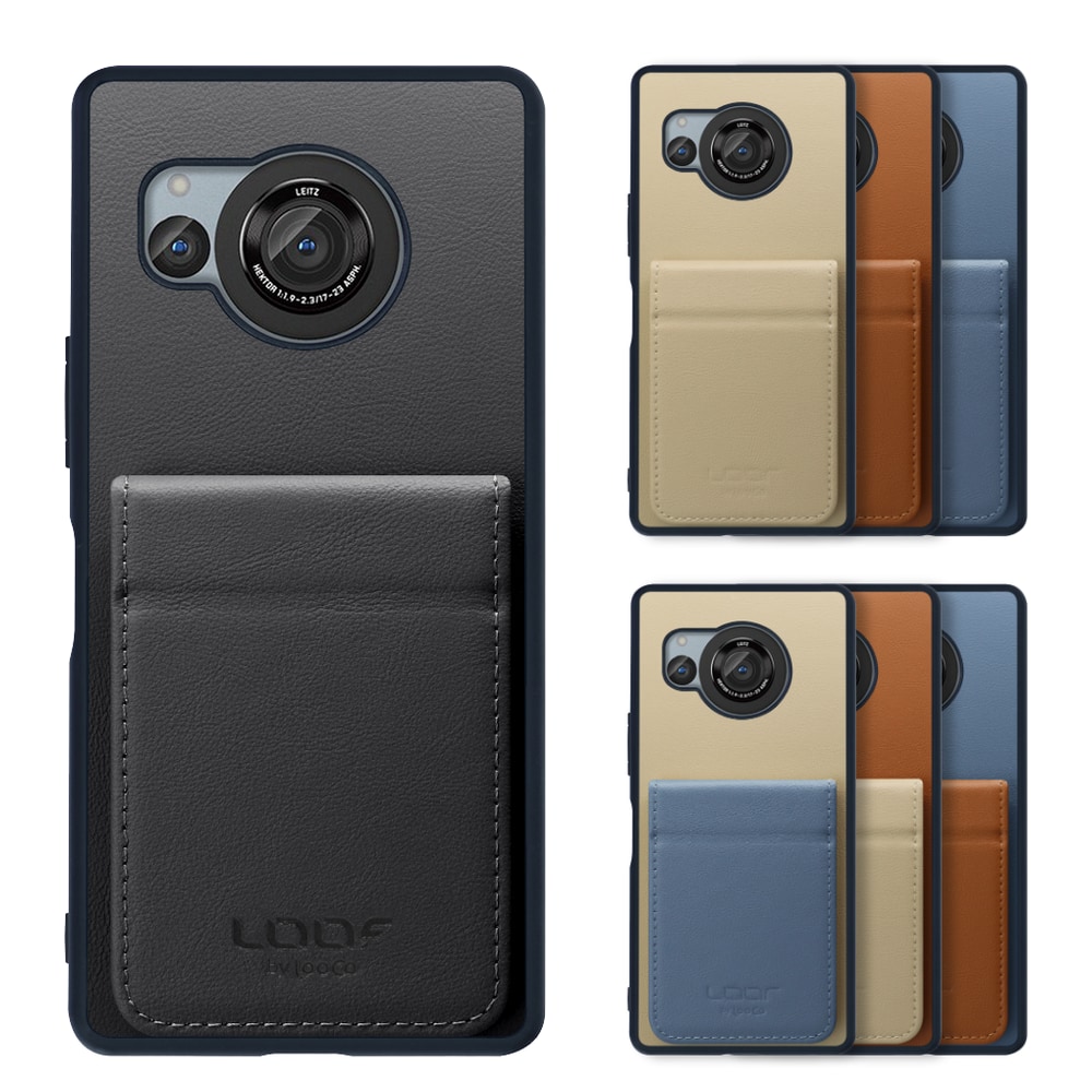 [ LOOF BASIC-SHELL SLIM CARD 2カード ] AQUOS R8 SH-52D AQUOSR8 ケース 背面 カード収納 カード入れ カードポケット カバー スマホケース 薄型 大容量 本革 [ AQUOS R8 ]