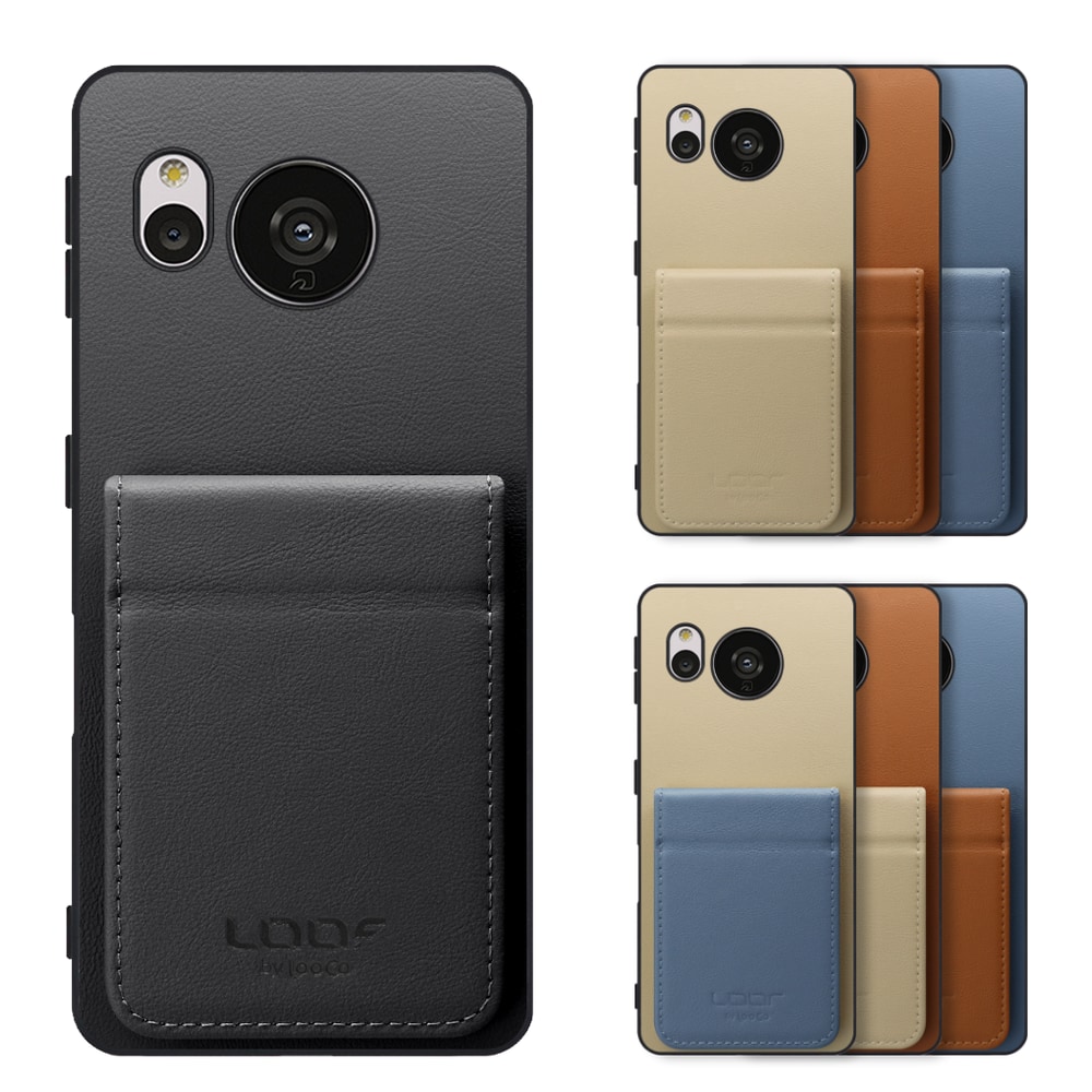 [ LOOF BASIC-SHELL SLIM CARD 2カード ] AQUOS sense7 Plus sense7plus 7plus sense 7 ケース 背面 カード収納 カード入れ カードポケット カバー スマホケース 薄型 大容量 本革 [ AQUOS sense7 Plus ]