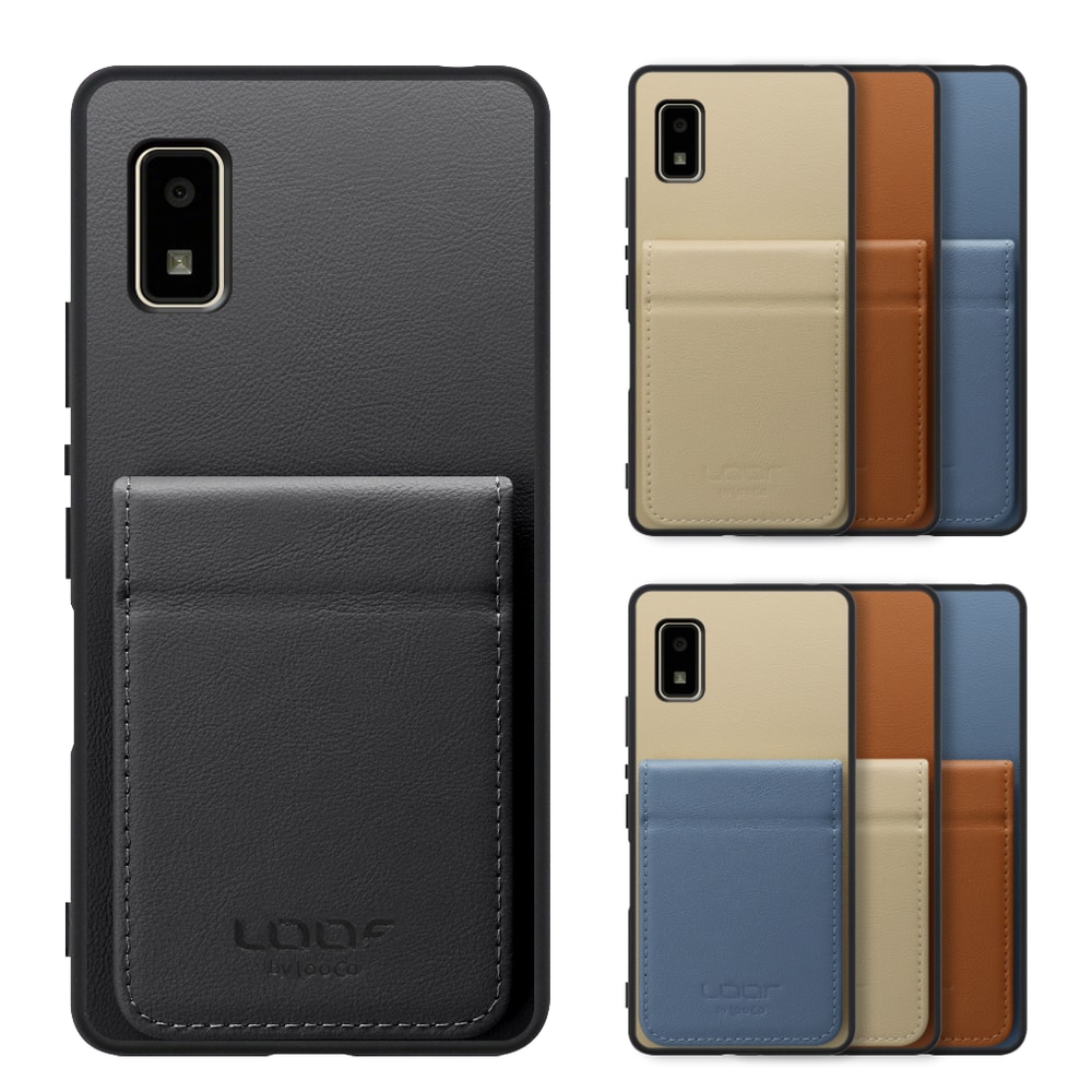 [ LOOF BASIC-SHELL SLIM CARD 2カード ] AQUOS wish2 / wish  ケース 背面 カード収納 カード入れ カードポケット カバー スマホケース 薄型 大容量 本革 [ AQUOS wish/wish2 ]