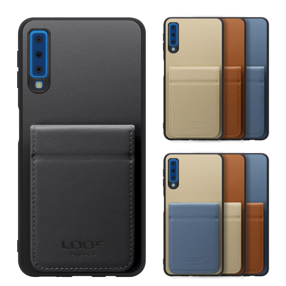 [ LOOF BASIC-SHELL SLIM CARD 2カード ] Galaxy A7 SM-A750C galaxya7 ケース 背面 カード収納 カード入れ カードポケット カバー スマホケース 薄型 大容量 本革 [ Galaxy A7 ]