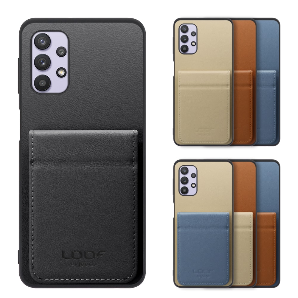[ LOOF BASIC-SHELL SLIM CARD 2カード ] Galaxy A32 5G SCG08 a325g ケース 背面 カード収納 カード入れ カードポケット カバー スマホケース 薄型 大容量 本革 [ Galaxy A32 5G ]