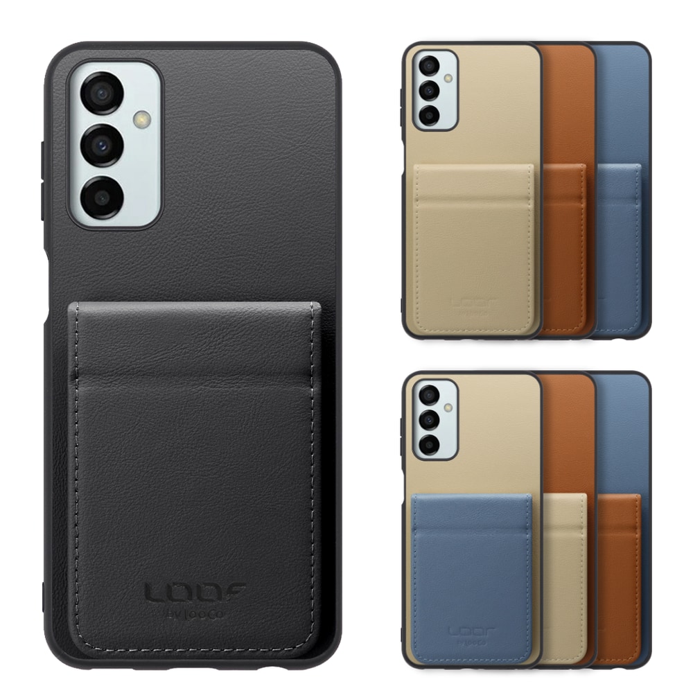 [ LOOF BASIC-SHELL SLIM CARD 2カード ] Galaxy M23 5G m235g ケース 背面 カード収納 カード入れ カードポケット カバー スマホケース 薄型 大容量 本革 [ Galaxy M23 5G ]