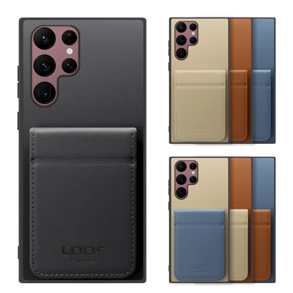 [ LOOF BASIC-SHELL SLIM CARD 2カード ] Galaxy S22 Ultra SC-52C / SCG14 s22ultra ケース 背面 カード収納 カード入れ カードポケット カバー スマホケース 薄型 大容量 本革 [ Galaxy S22 Ultra ]