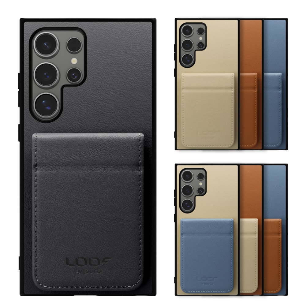[ LOOF BASIC-SHELL SLIM CARD 2カード ] Galaxy S24 Ultra s24ultra ケース 背面 カード収納 カード入れ カードポケット カバー スマホケース 薄型 大容量 本革 [ Galaxy S24 Ultra ]