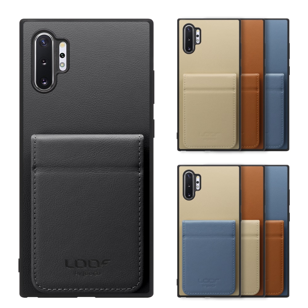 [ LOOF BASIC-SHELL SLIM CARD 2カード ] Galaxy Note10+ SC-01M / SCV45 note10+ note10plus note10 plus ケース 背面 カード収納 カード入れ カードポケット カバー スマホケース 薄型 大容量 本革 [ Galaxy Note10+ ]