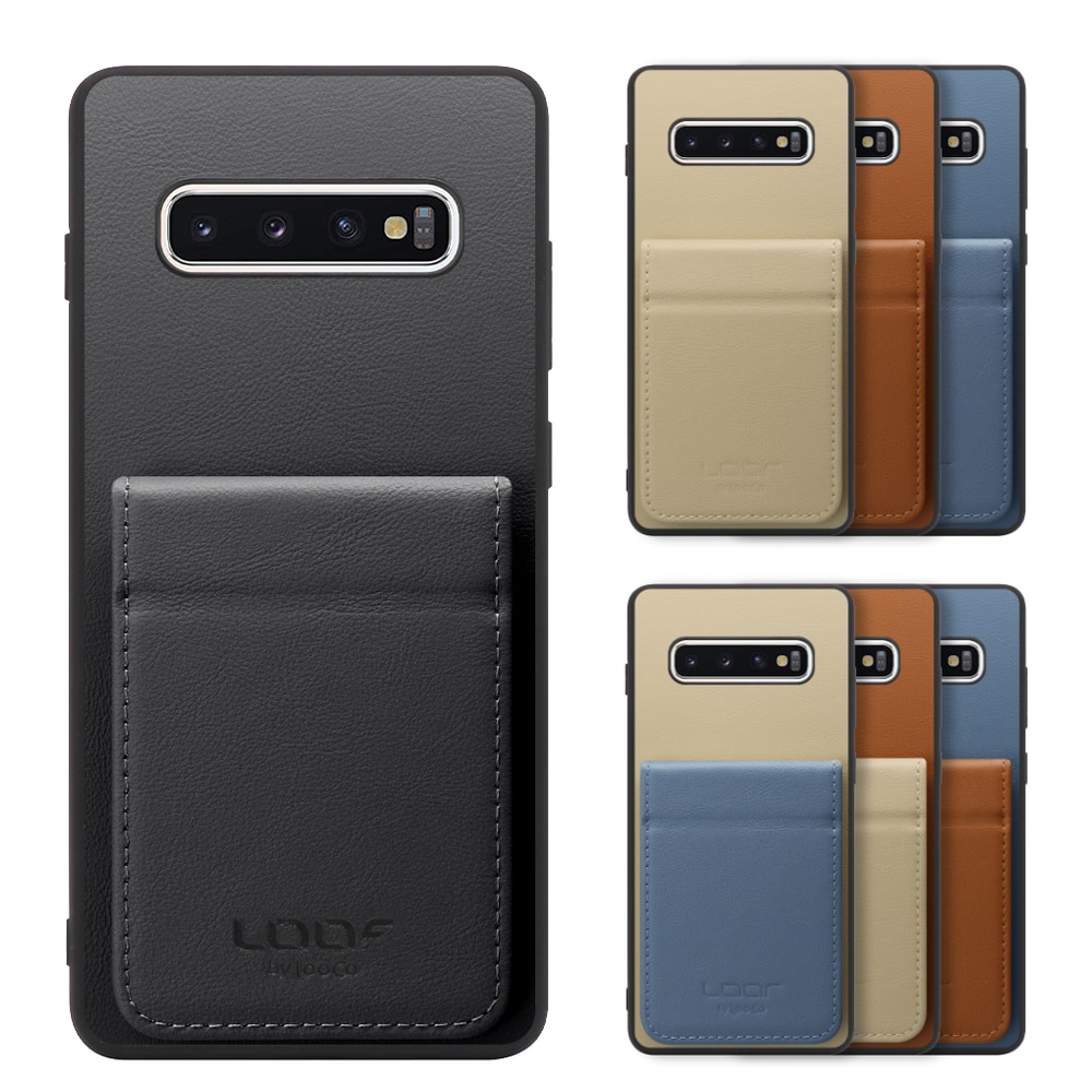 [ LOOF BASIC-SHELL SLIM CARD 2カード ] Galaxy S10+ SC-04L / SCV42 s10plus s10 plus ケース 背面 カード収納 カード入れ カードポケット カバー スマホケース 薄型 大容量 本革 [ Galaxy S10+ ]