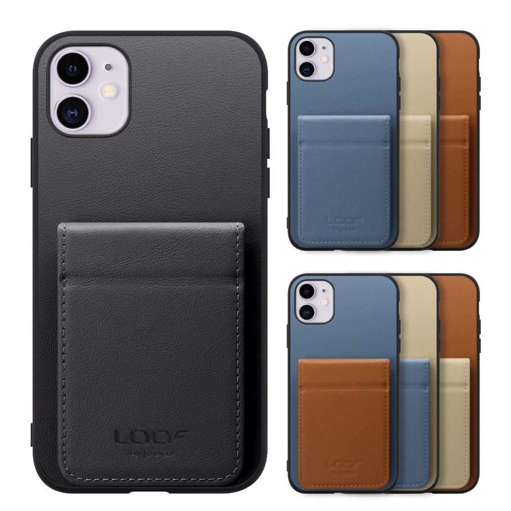 [ LOOF BASIC-SHELL SLIM CARD 2カード ] iPhone 11 iPhone11 ケース 背面 カード収納 カード入れ カードポケット カバー スマホケース 薄型 大容量 本革 [ iPhone 11 ]