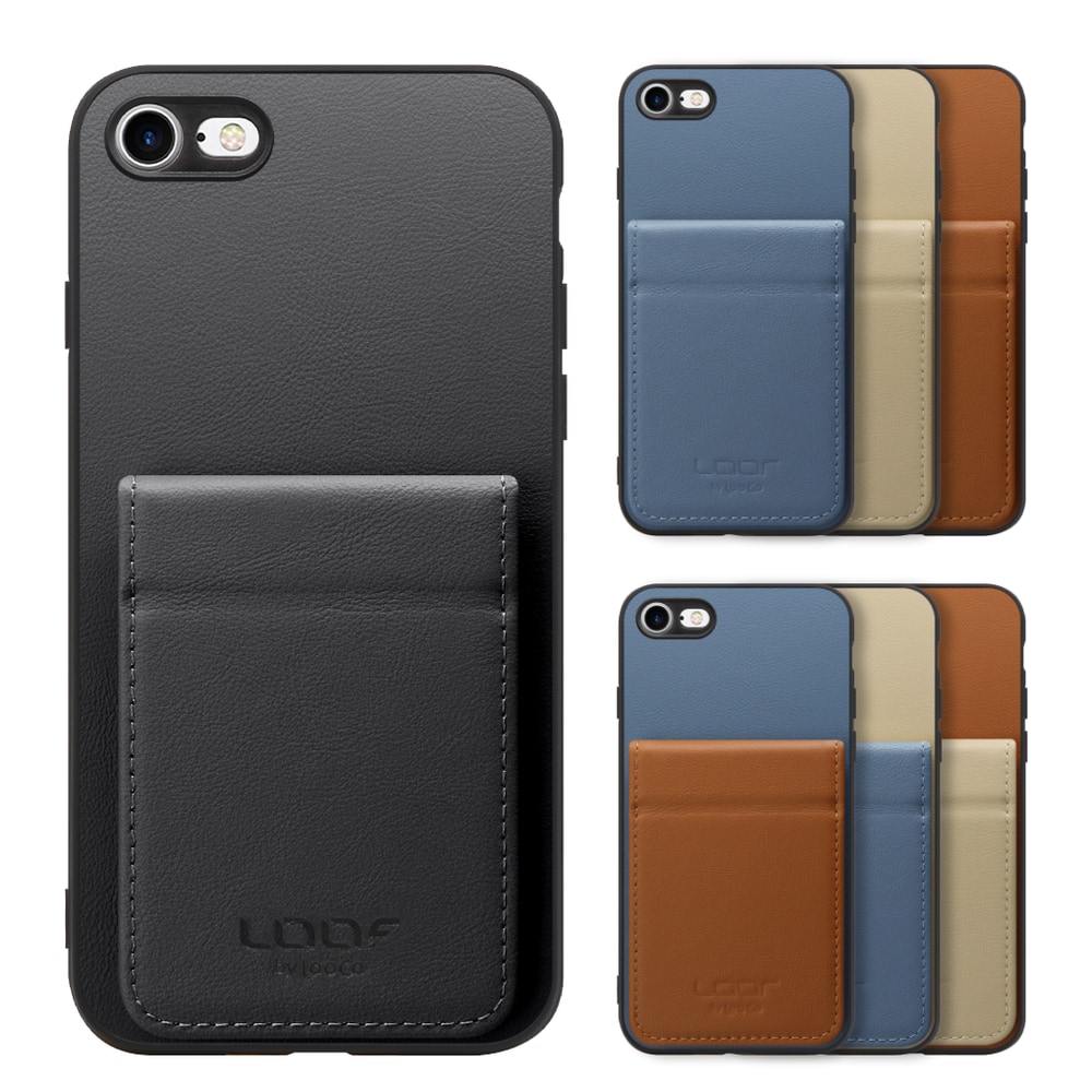 [ LOOF BASIC-SHELL SLIM CARD 2カード ] iPhone 7 / 8 / SE (第2/3世代) iphone7 iphone8 iphonese se2 se3 ケース 背面 カード収納 カード入れ カードポケット カバー スマホケース 薄型 大容量 本革 [ iPhone 7 / 8 / SE (第2/3世代) ]