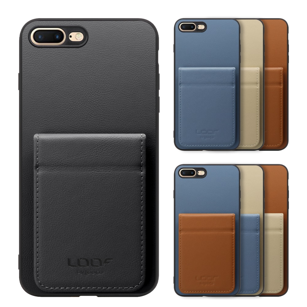 [ LOOF BASIC-SHELL SLIM CARD 2カード ] iPhone 7 Plus / 8 Plus iphone7plus iphone8plus 7plus 8plus ケース 背面 カード収納 カード入れ カードポケット カバー スマホケース 薄型 大容量 本革 [ iPhone 7 Plus / 8 Plus ]