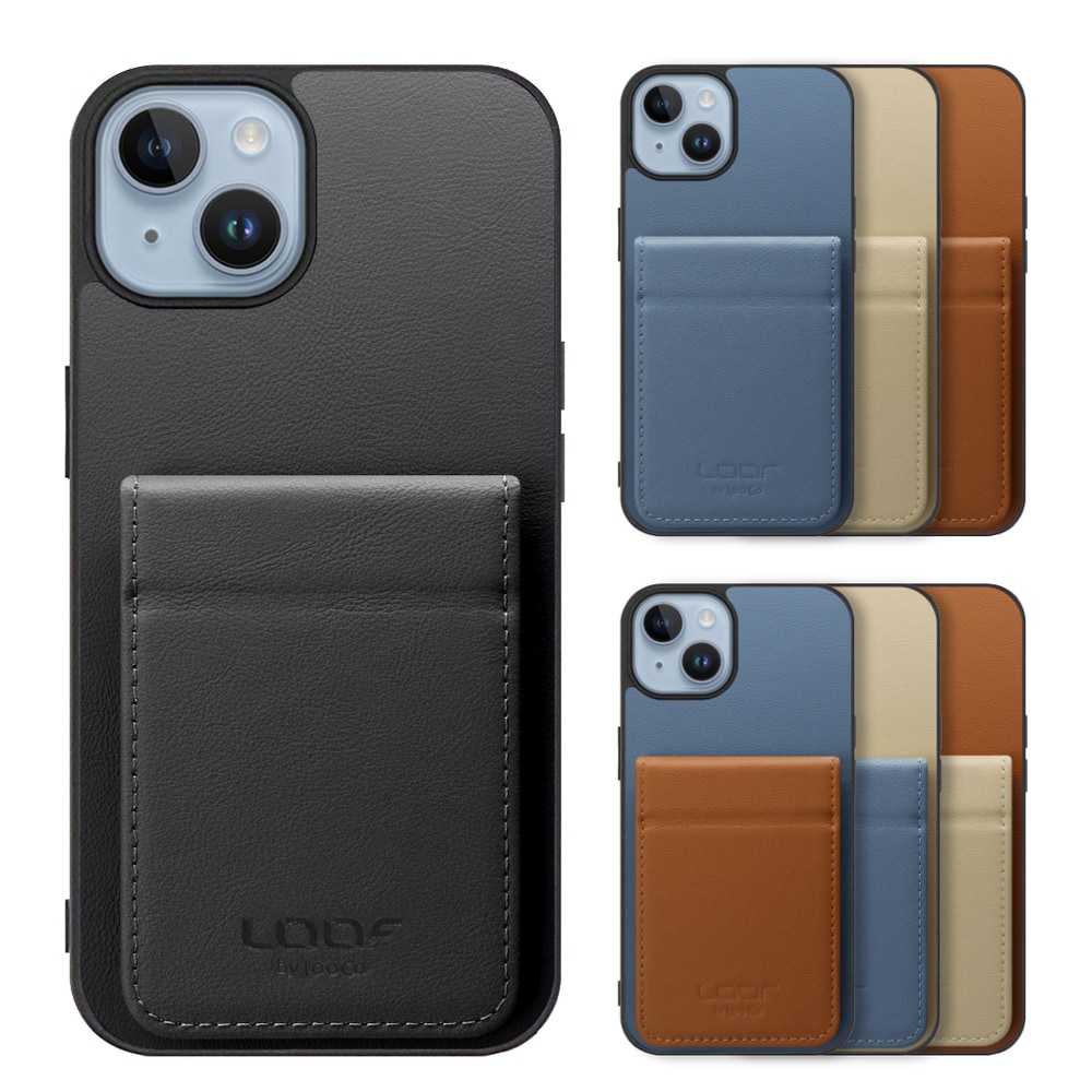 [ LOOF BASIC-SHELL SLIM CARD 2カード ] iPhone 14 iphone14 ケース 背面 カード収納 カード入れ カードポケット カバー スマホケース 薄型 大容量 本革 [ iPhone 14 ]