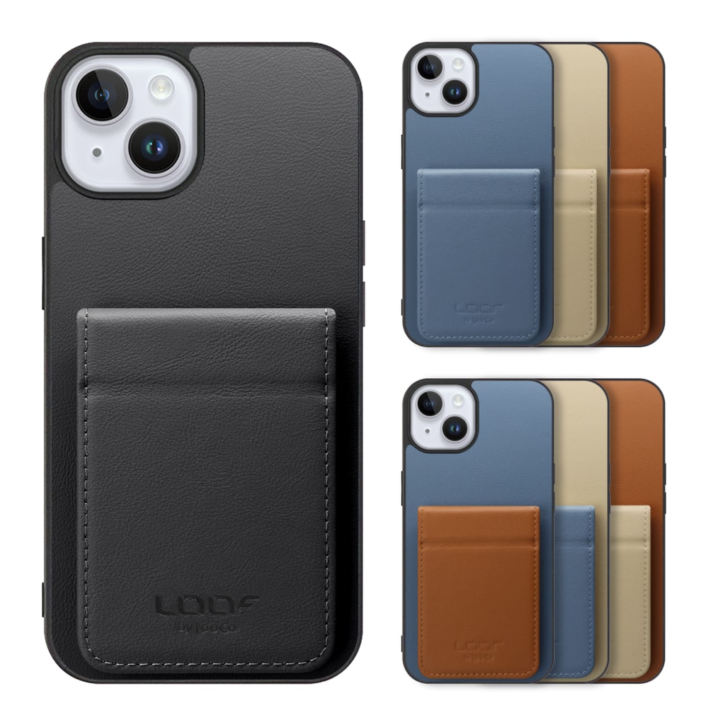 [ LOOF BASIC-SHELL SLIM CARD 2カード ] iPhone 14 Plus iphone14plus 14plus 14+ プラス ケース 背面 カード収納 カード入れ カードポケット カバー スマホケース 薄型 大容量 本革 [ iPhone 14 Plus ]