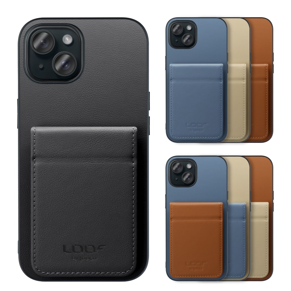 [ LOOF BASIC-SHELL SLIM CARD 2カード ] iPhone 15 iPhone15 アイフォン15 iPhone 15 アイフォン 15 ケース 背面 カード収納 カード入れ カードポケット カバー スマホケース 薄型 大容量 本革 [ iPhone 15 ]