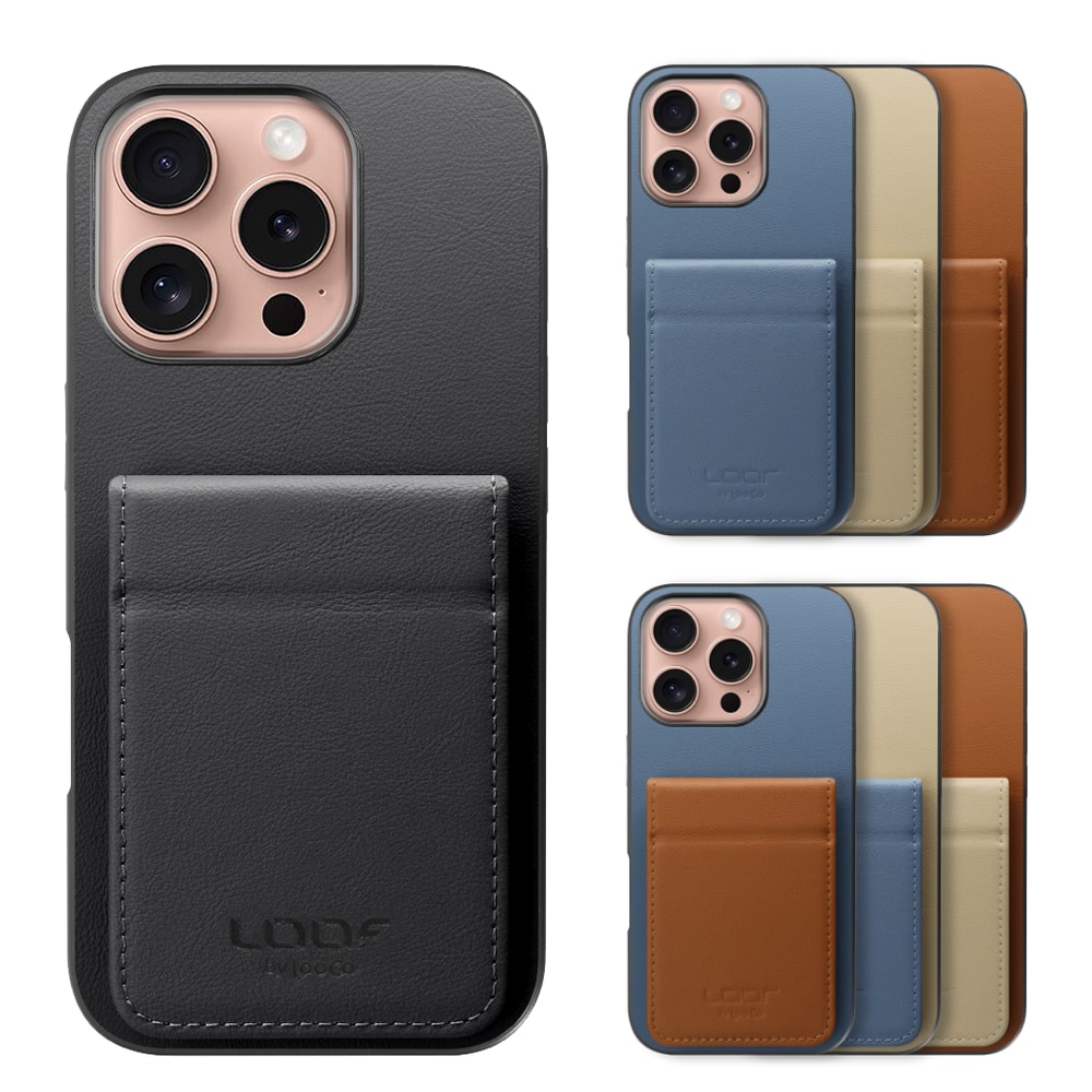 [ LOOF BASIC-SHELL SLIM CARD 2カード ] iPhone 16 Pro iPhone16 Pro アイフォン16 プロ ケース 背面 カード収納 カード入れ カードポケット カバー スマホケース 薄型 大容量 本革 [ iPhone 16 Pro ]