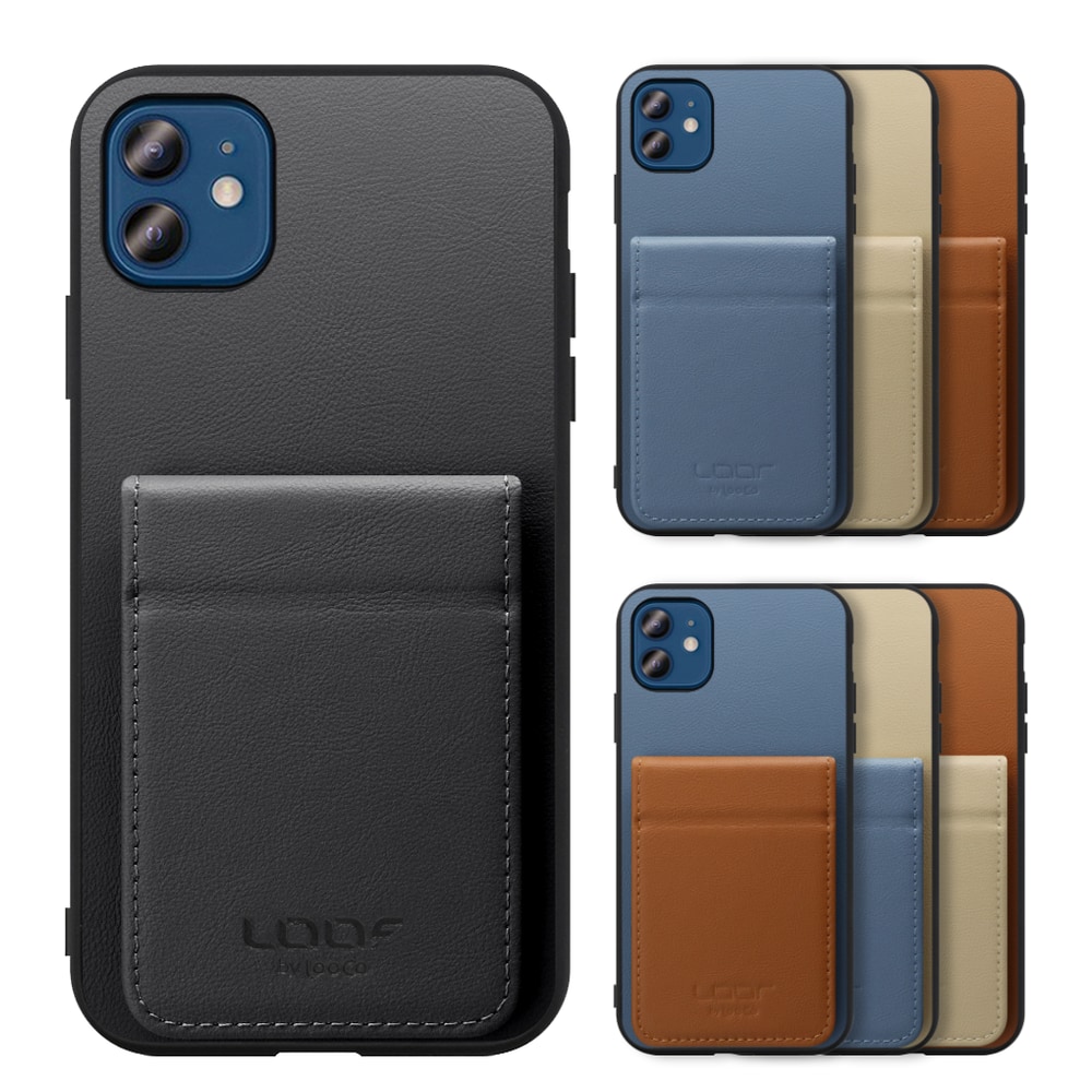 [ LOOF BASIC-SHELL SLIM CARD 2カード ] iPhone 12 / 12 Pro iphone12 iphone12pro 12pro 12プロ ケース 背面 カード収納 カード入れ カードポケット カバー スマホケース 薄型 大容量 本革 [ iPhone 12 / 12 Pro ]