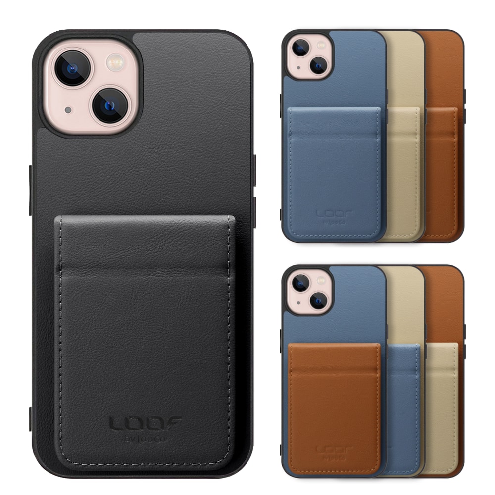 [ LOOF BASIC-SHELL SLIM CARD 2カード ] iPhone 13 iphone13 ケース 背面 カード収納 カード入れ カードポケット カバー スマホケース 薄型 大容量 本革 [ iPhone 13 ]