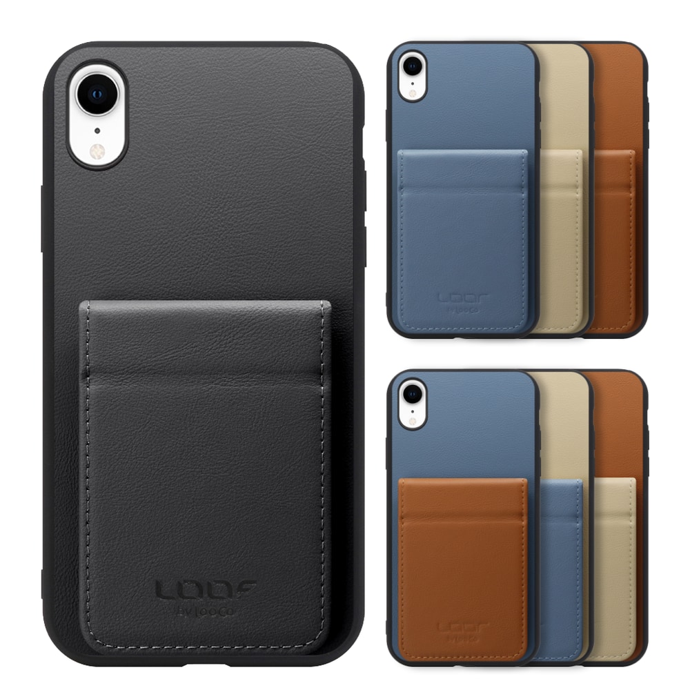 [ LOOF BASIC-SHELL SLIM CARD 2カード ] iPhone XR iPhonexr ケース 背面 カード収納 カード入れ カードポケット カバー スマホケース 薄型 大容量 本革 [ iPhone XR ]