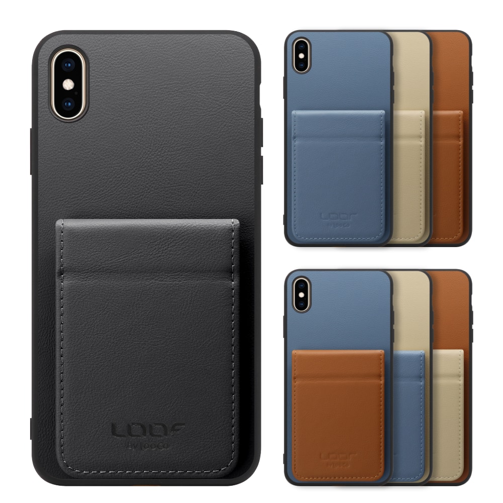 [ LOOF BASIC-SHELL SLIM CARD 2カード ] iPhone XS Max iPhonexsmax xsmax ケース 背面 カード収納 カード入れ カードポケット カバー スマホケース 薄型 大容量 本革 [ iPhone XS Max ]