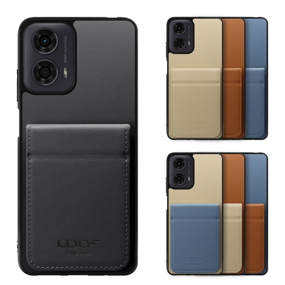 [ LOOF BASIC-SHELL SLIM CARD 2カード ] moto g24 motorola g24 ケース 背面 カード収納 カード入れ カードポケット カバー スマホケース 薄型 大容量 本革 [ moto g24 ]