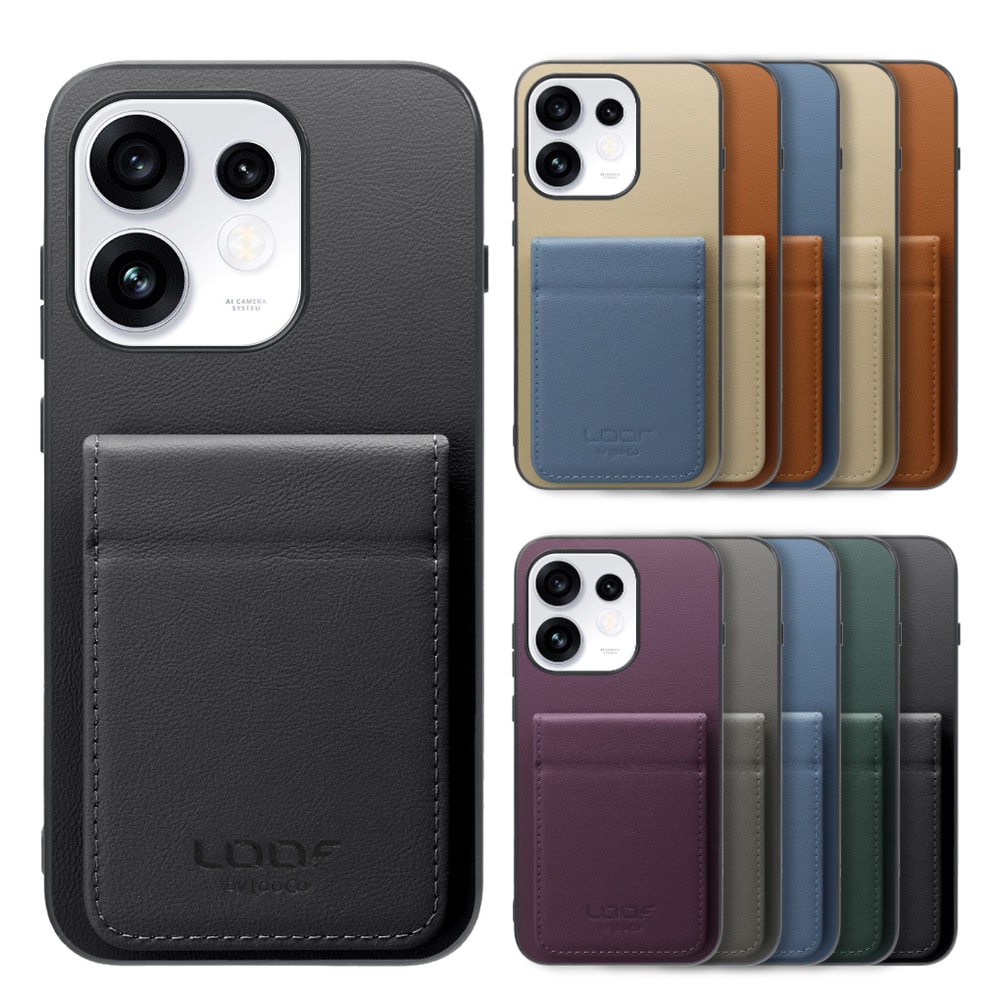 [ LOOF BASIC-SHELL SLIM CARD 2カード ] OPPO Reno16 5G CPH2865 ケース 背面 カード収納 カード入れ カードポケット カバー スマホケース 薄型 大容量 本革 [ OPPO Reno16 5G ]