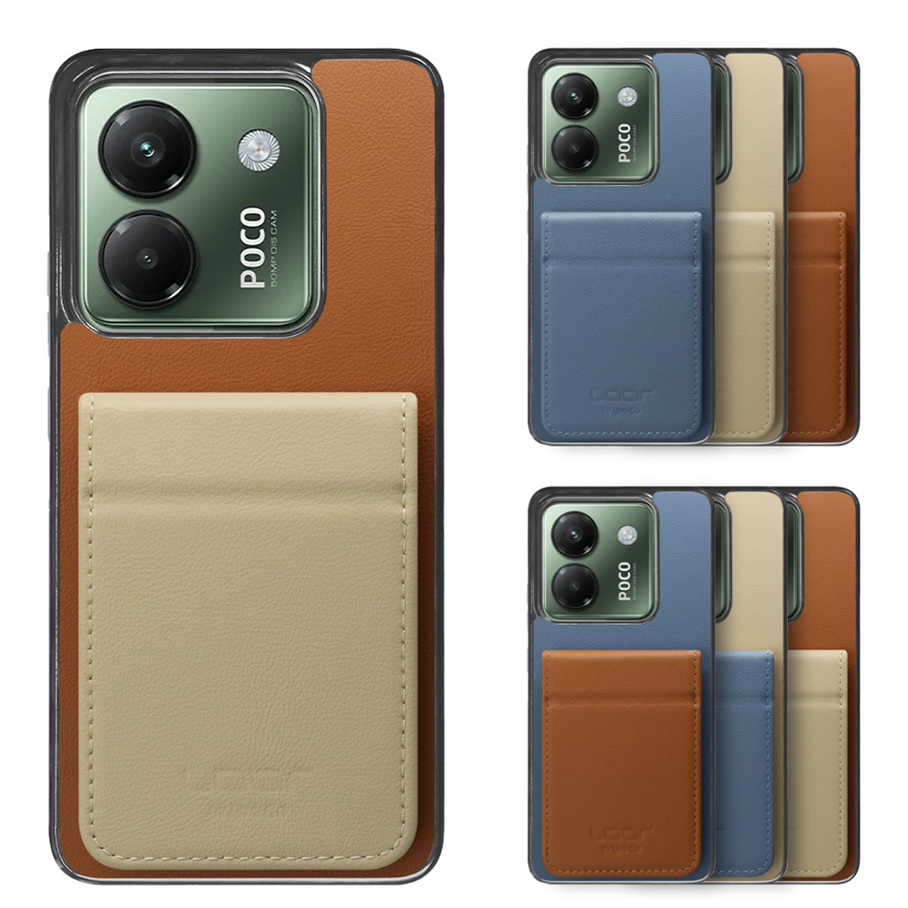 [ LOOF BASIC-SHELL SLIM CARD 2カード ] POCO M7 Pro 5G Xiaomi シャオミ ケース 背面 カード収納 カード入れ カードポケット カバー スマホケース 薄型 大容量 本革 [ POCO M7 Pro 5G ]