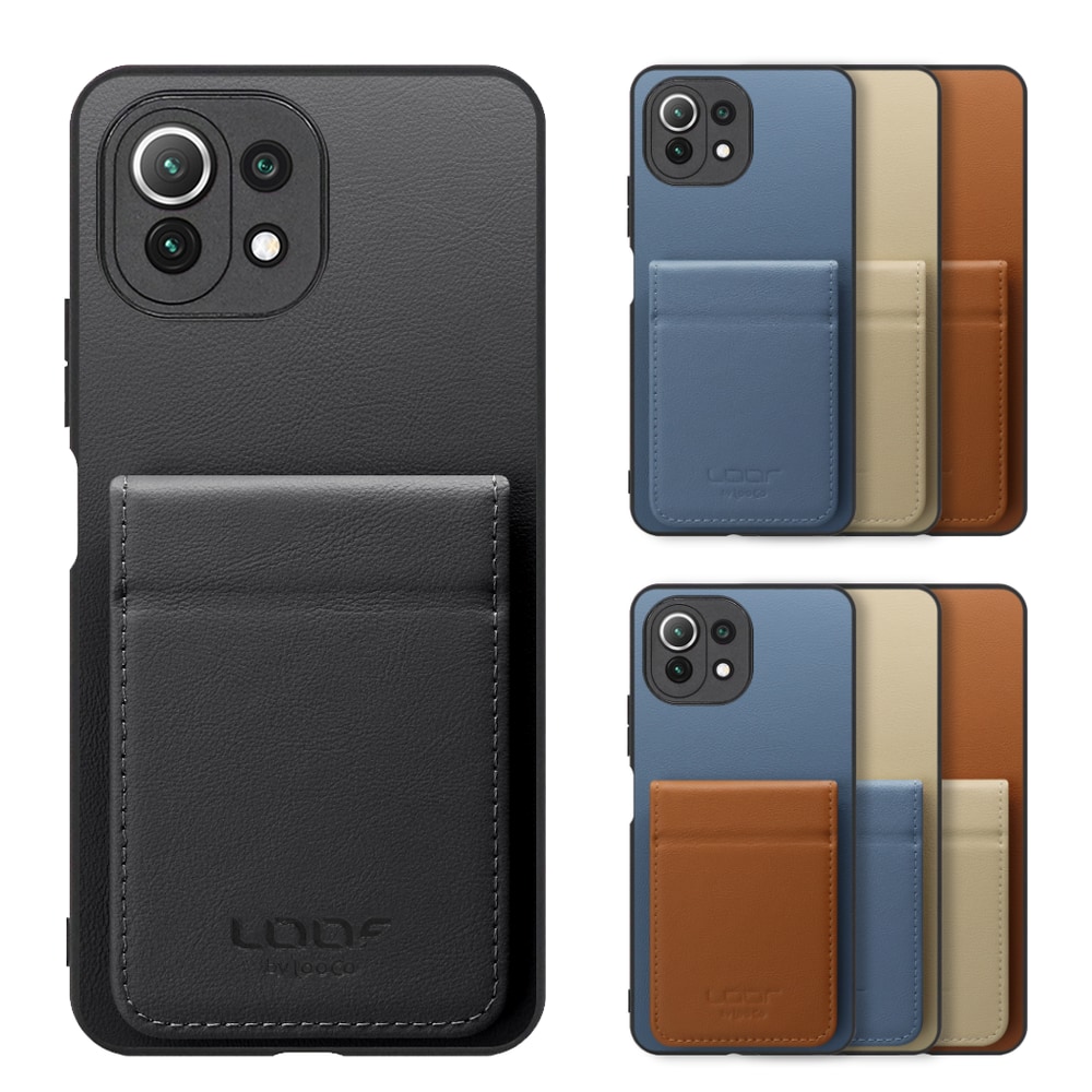 [ LOOF BASIC-SHELL SLIM CARD 2カード ] Xiaomi Mi 11 Lite 5G mi11lite5g 11lite ケース 背面 カード収納 カード入れ カードポケット カバー スマホケース 薄型 大容量 本革 [ Mi 11 Lite 5G ]