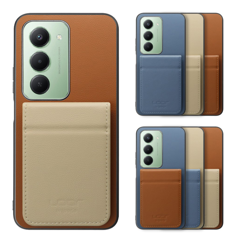 [ LOOF BASIC-SHELL SLIM CARD 2カード ] Xiaomi REDMI 15 5G  ケース 背面 カード収納 カード入れ カードポケット カバー スマホケース 薄型 大容量 本革 [ Xiaomi REDMI 15 5G ]