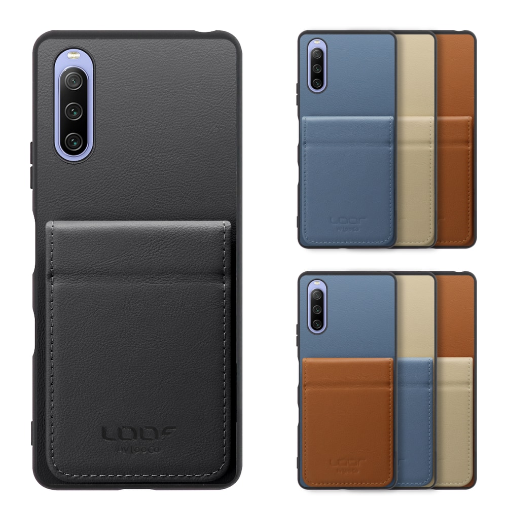 [ LOOF BASIC-SHELL SLIM CARD 2カード ] Xperia 10 III /  10 III Lite Xperia10III 10III xperia10 ケース 背面 カード収納 カード入れ カードポケット カバー スマホケース 薄型 大容量 本革 [ Xperia 10 III / Lite ]