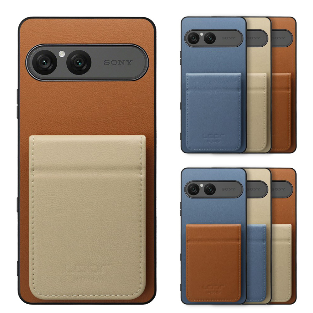 [ LOOF BASIC-SHELL SLIM CARD 2カード ] Xperia 10 VII エクスペリア XQ-FE44 ケース 背面 カード収納 カード入れ カードポケット カバー スマホケース 薄型 大容量 本革 [ Xperia 10 VII 用 ]