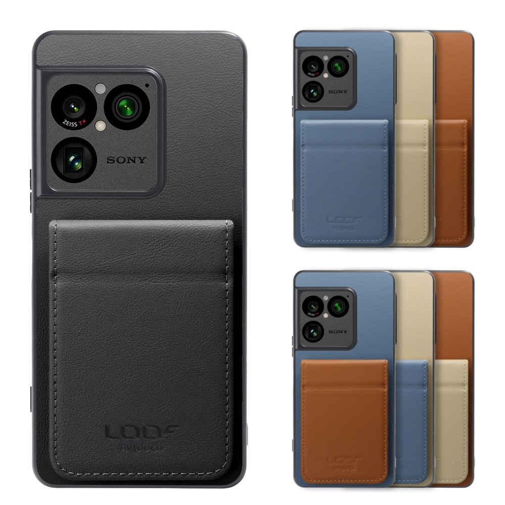 [ LOOF BASIC-SHELL SLIM CARD 2カード ] Xperia 1 VIII XQ-GE44 SO-51G ケース 背面 カード収納 カード入れ カードポケット カバー スマホケース 薄型 大容量 本革 [ Xperia 1 VIII ]