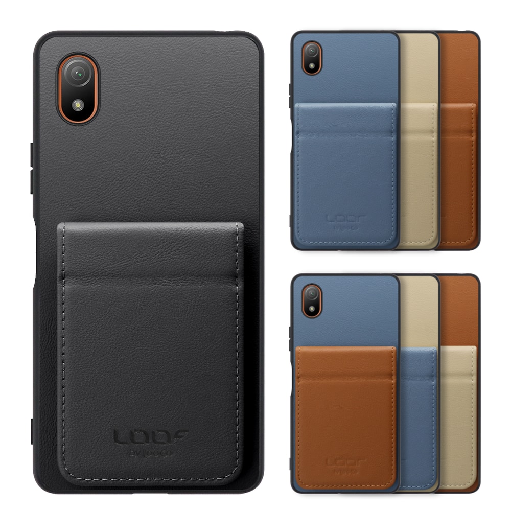 [ LOOF BASIC-SHELL SLIM CARD 2カード ] Xperia Ace III SO-53C / SOG08 aceⅢ ace3 ケース 背面 カード収納 カード入れ カードポケット カバー スマホケース 薄型 大容量 本革 [ Xperia Ace III ]