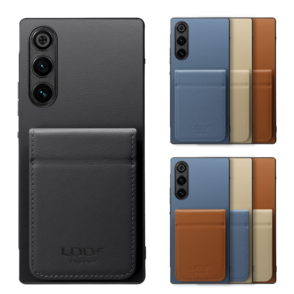 [ LOOF BASIC-SHELL SLIM CARD 2カード ] REDMAGIC 10 Air nubia ケース 背面 カード収納 カード入れ カードポケット カバー スマホケース 薄型 大容量 本革 [ REDMAGIC 10 Air ]