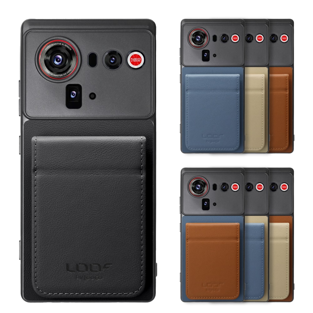 [ LOOF BASIC-SHELL SLIM CARD 2カード ] nubia Z80 Ultra NX741J ケース 背面 カード収納 カード入れ カードポケット カバー スマホケース 薄型 大容量 本革 [ nubia Z80 Ultra ]