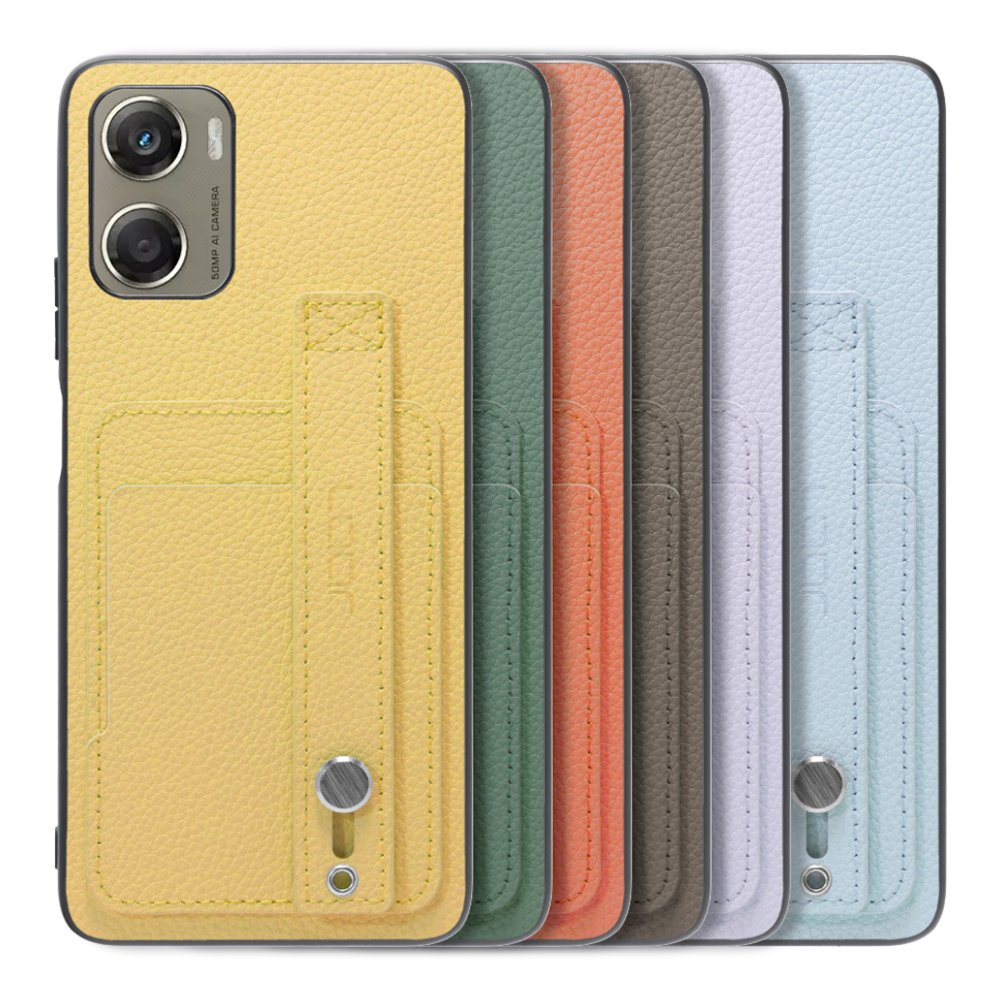 [ LOOF HOLD-SHELL CARD ] moto g06 モトローラ XT2535-6 スマホケース 背面 ケース カバー ハードケース 背面ベルト カード入れ 本革 ストラップホール [ moto g06 ]