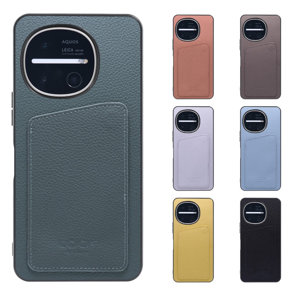 [ LOOF INVISIBLE CARD CASE-SHELL ] AQUOS R11 SH-51G SH-M35 スマホケース 背面 ケース カバー 本革 見えない収納 カード 見えない 落ちない マグネット [ AQUOS R11 ]