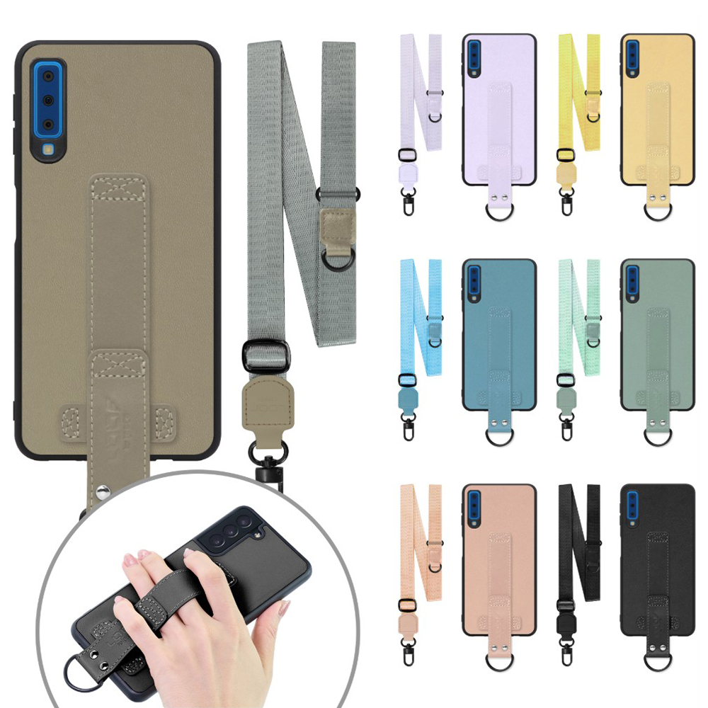 [ LOOF STRAP-SHELL (ロング+ Ver.) ] Galaxy A7 SM-A750C galaxya7 スマホケース 背面 ケース カバー ハードケース ショルダーベルト  本革 [ Galaxy A7 ]
