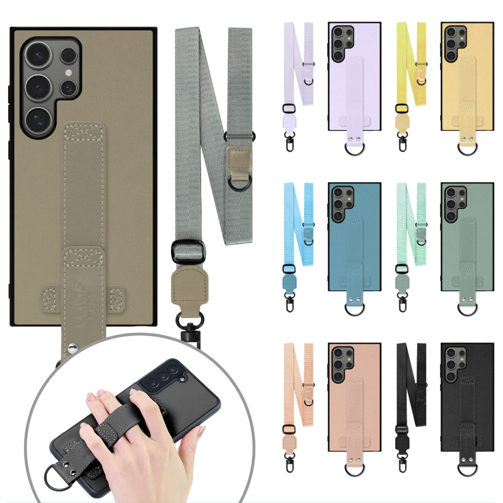 [ LOOF STRAP-SHELL (ロング+ Ver.) ] Galaxy S24 Ultra s24ultra スマホケース 背面 ケース カバー ハードケース ショルダーベルト  本革 [ Galaxy S24 Ultra ]