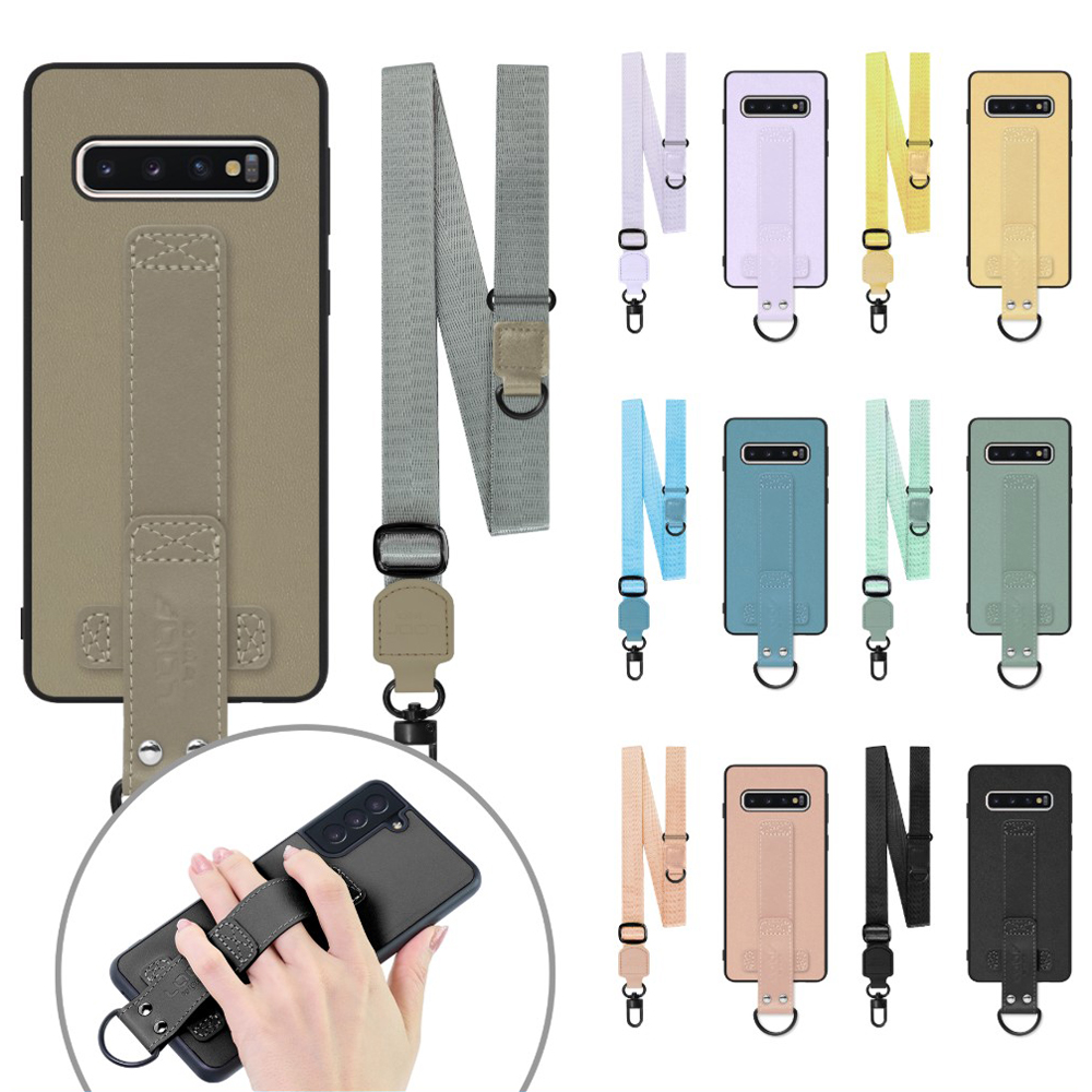 [ LOOF STRAP-SHELL (ロング+ Ver.) ] Galaxy S10 SC-03L / SCV41 galaxys10 スマホケース 背面 ケース カバー ハードケース ショルダーベルト  本革 [ Galaxy S10 ]