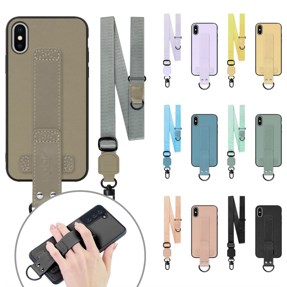 [ LOOF STRAP-SHELL (ロング+ Ver.) ] iPhone X / XS iPhonex iPhonexs スマホケース 背面 ケース カバー ハードケース ショルダーベルト  本革 [ iPhone X / XS ]