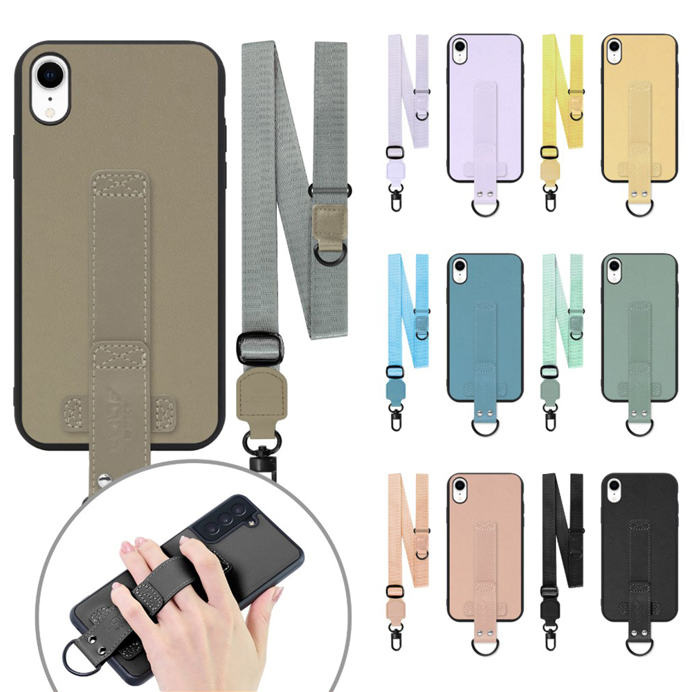[ LOOF STRAP-SHELL (ロング+ Ver.) ] iPhone XR iPhonexr スマホケース 背面 ケース カバー ハードケース ショルダーベルト  本革 [ iPhone XR ]