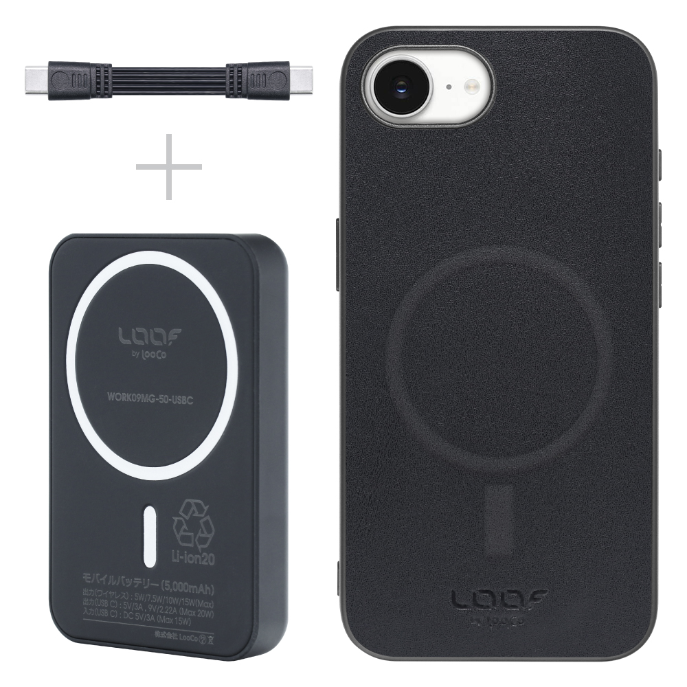 [ Mag+ BATTERY-SHELL ] iPhone 16e  スマホケース 背面 ケース カバー バッテリー付き 5000ｍAh MagSafe対応 高速充電 Type-Cケーブル付き [ iPhone 16e ]