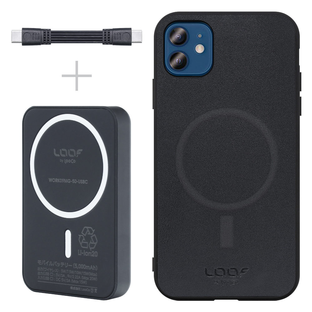 [ Mag+ BATTERY-SHELL ] iPhone 12 / 12 Pro iphone12 iphone12pro 12pro 12プロ スマホケース 背面 ケース カバー バッテリー付き 5000ｍAh MagSafe対応 高速充電 Type-Cケーブル付き [ iPhone 12 / 12 Pro ]