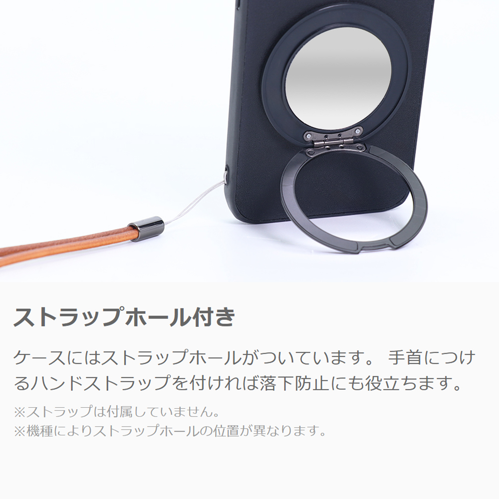 [ LOOF RING-SHELL (ミラー Ver.) ] Galaxy Note 20 Ultra 5G note20ultra5g note20 スマホケース 背面 ケース カバー ミラー付きスマホリング スタンド 本革 レザー 落下防止  [ Galaxy Note20 Ultra ]