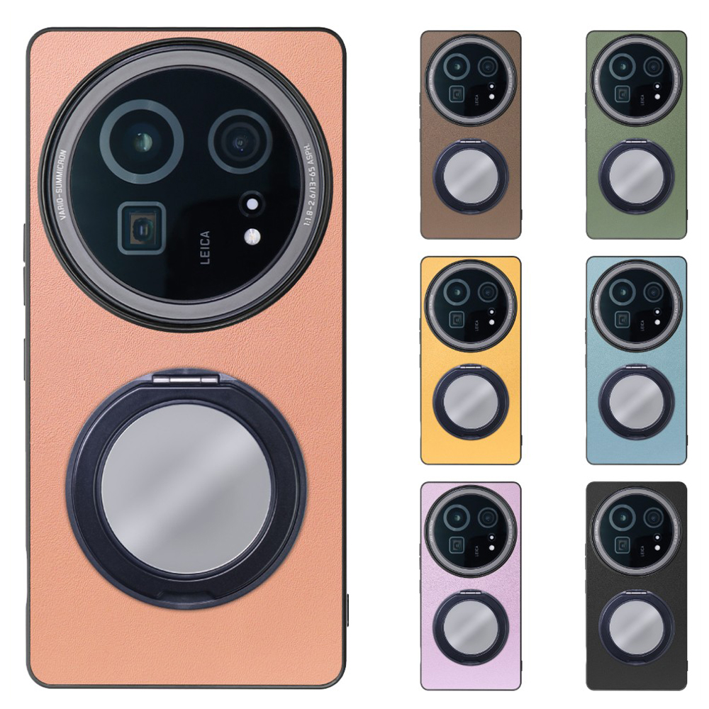 [ LOOF RING-SHELL (ミラー Ver.) ] AQUOS R9 pro SH-54E スマホケース 背面 ケース カバー ミラー付きスマホリング スタンド 本革 レザー 落下防止  [ AQUOS R9 pro ]
