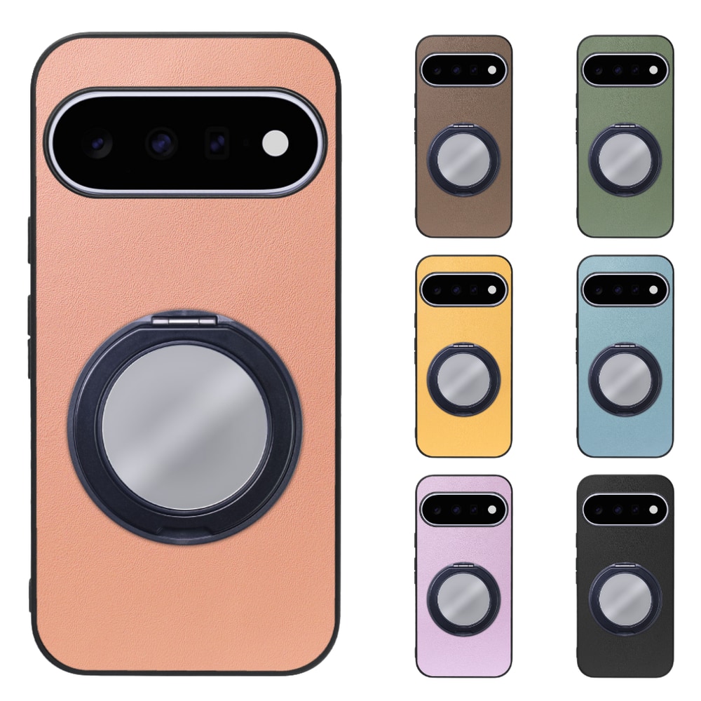 [ LOOF RING-SHELL (ミラー Ver.) ] Google Pixel 11  スマホケース 背面 ケース カバー ミラー付きスマホリング スタンド 本革 レザー 落下防止  [ Google Pixel 11 ]