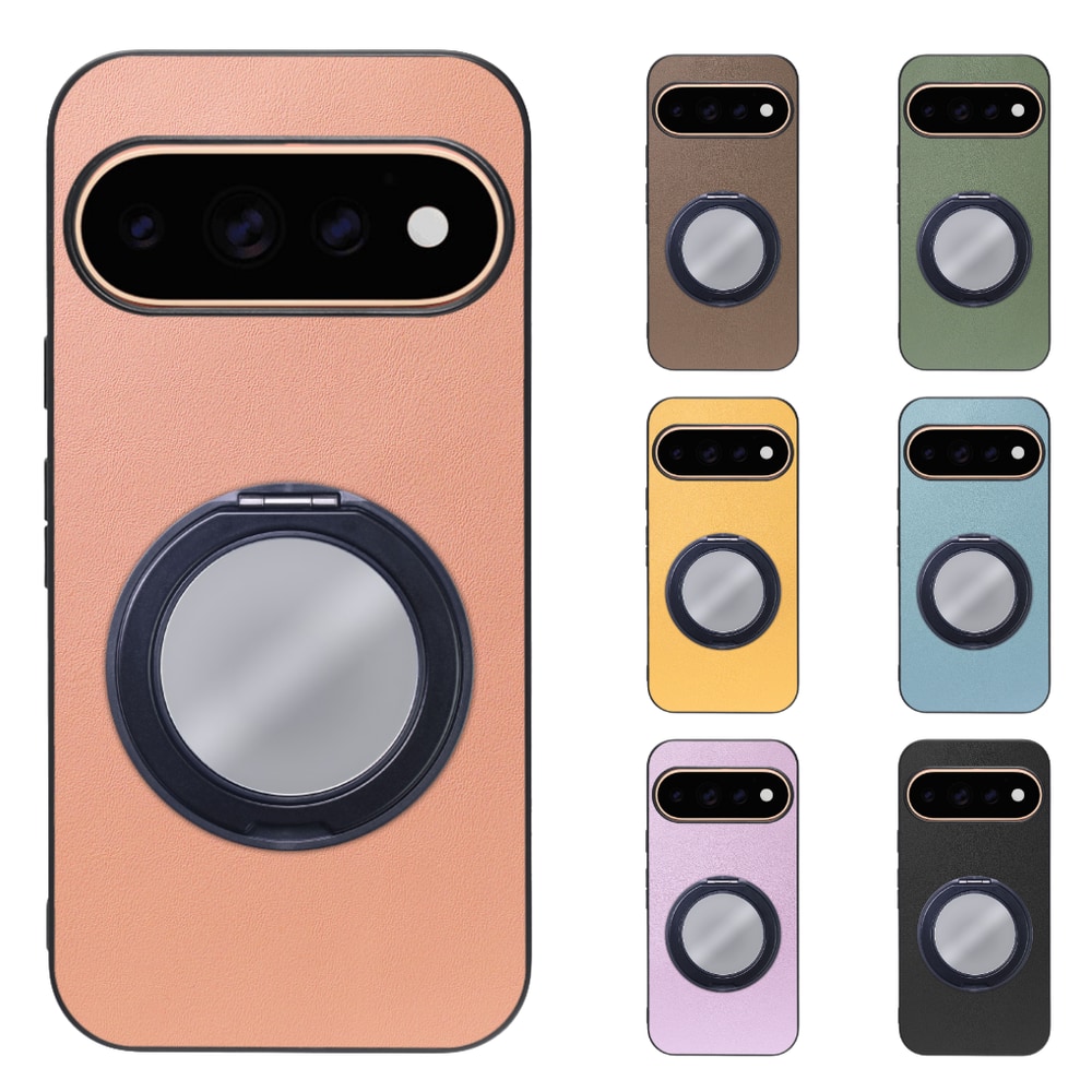 [ LOOF RING-SHELL (ミラー Ver.) ] Google Pixel 11 Pro  スマホケース 背面 ケース カバー ミラー付きスマホリング スタンド 本革 レザー 落下防止  [ Google Pixel 11 Pro ]