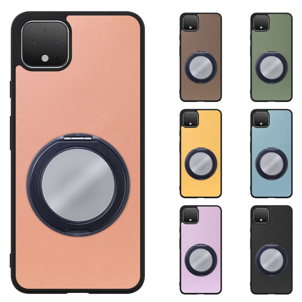 [ LOOF RING-SHELL (ミラー Ver.) ] Google Pixel 4 XL googlepixel pixel4xl ピクセル4XL スマホケース 背面 ケース カバー ミラー付きスマホリング スタンド 本革 レザー 落下防止  [ Google Pixel 4 XL ]