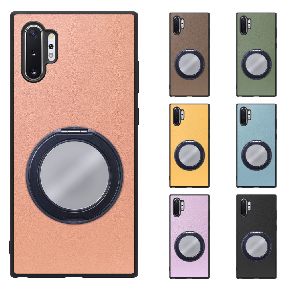 [ LOOF RING-SHELL (ミラー Ver.) ] Galaxy Note10+ SC-01M / SCV45 note10+ note10plus note10 plus スマホケース 背面 ケース カバー ミラー付きスマホリング スタンド 本革 レザー 落下防止  [ Galaxy Note10+ ]