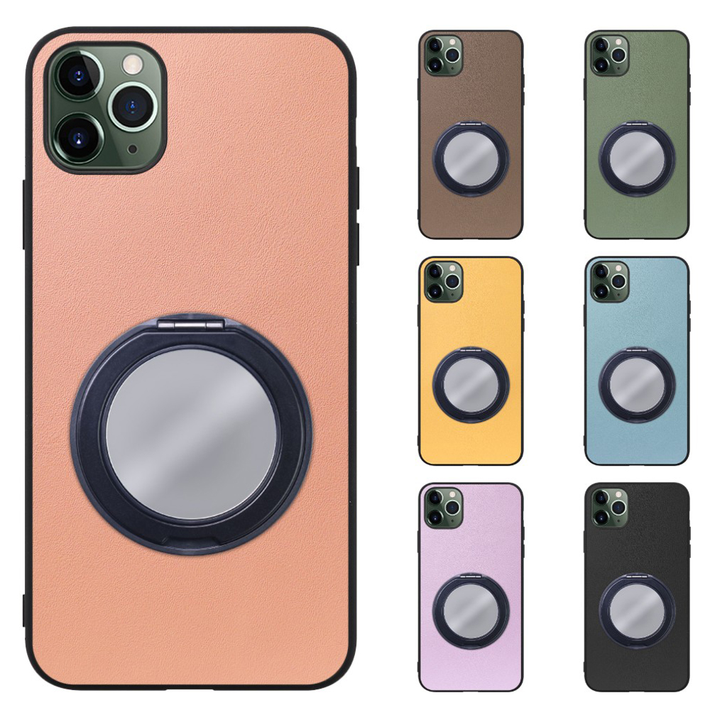 [ LOOF RING-SHELL (ミラー Ver.) ] iPhone 11 Pro Max iPhone11promax 11promax 11 promax スマホケース 背面 ケース カバー ミラー付きスマホリング スタンド 本革 レザー 落下防止  [ iPhone 11 Pro Max ]