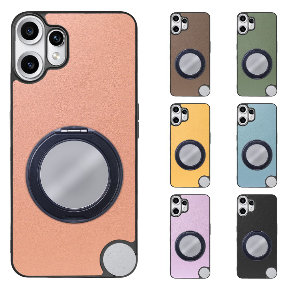 [ LOOF RING-SHELL (ミラー Ver.) ] CMF Phone 2 Pro Nothing  スマホケース 背面 ケース カバー ミラー付きスマホリング スタンド 本革 レザー 落下防止  [ CMF Phone 2 Pro ]