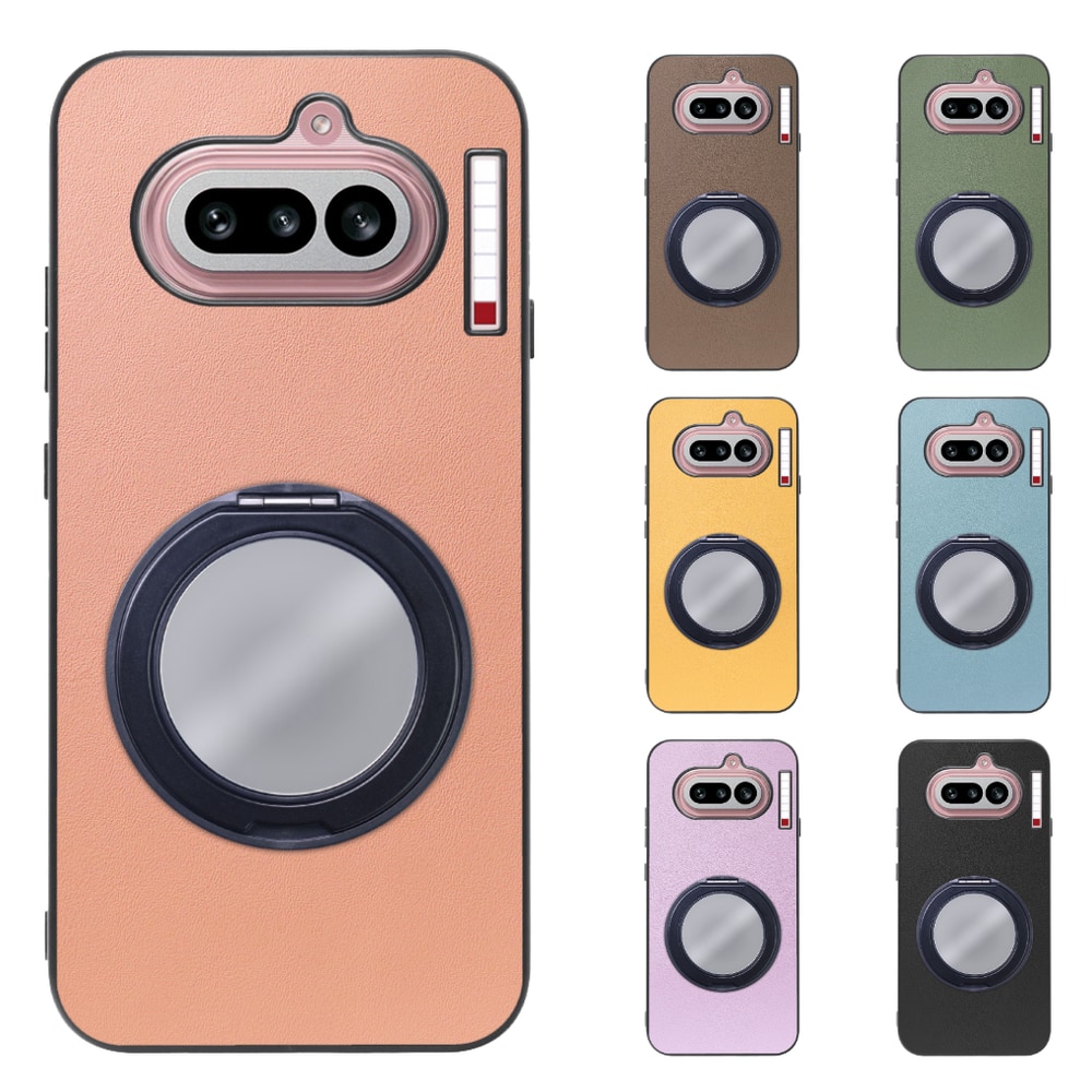 [ LOOF RING-SHELL (ミラー Ver.) ] Nothing Phone (4a) A069 スマホケース 背面 ケース カバー ミラー付きスマホリング スタンド 本革 レザー 落下防止  [ Nothing Phone (4a) ]